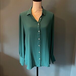 LOFT Teal Button-Down Shirt